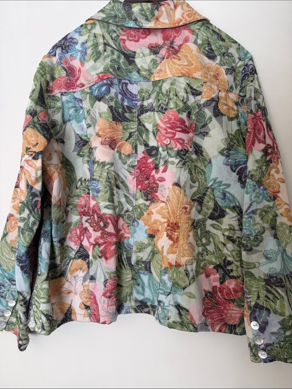 CHICO’S Floral Multi-Color Lightweight Button-Front Jacket size XL - Picture 5 of 9